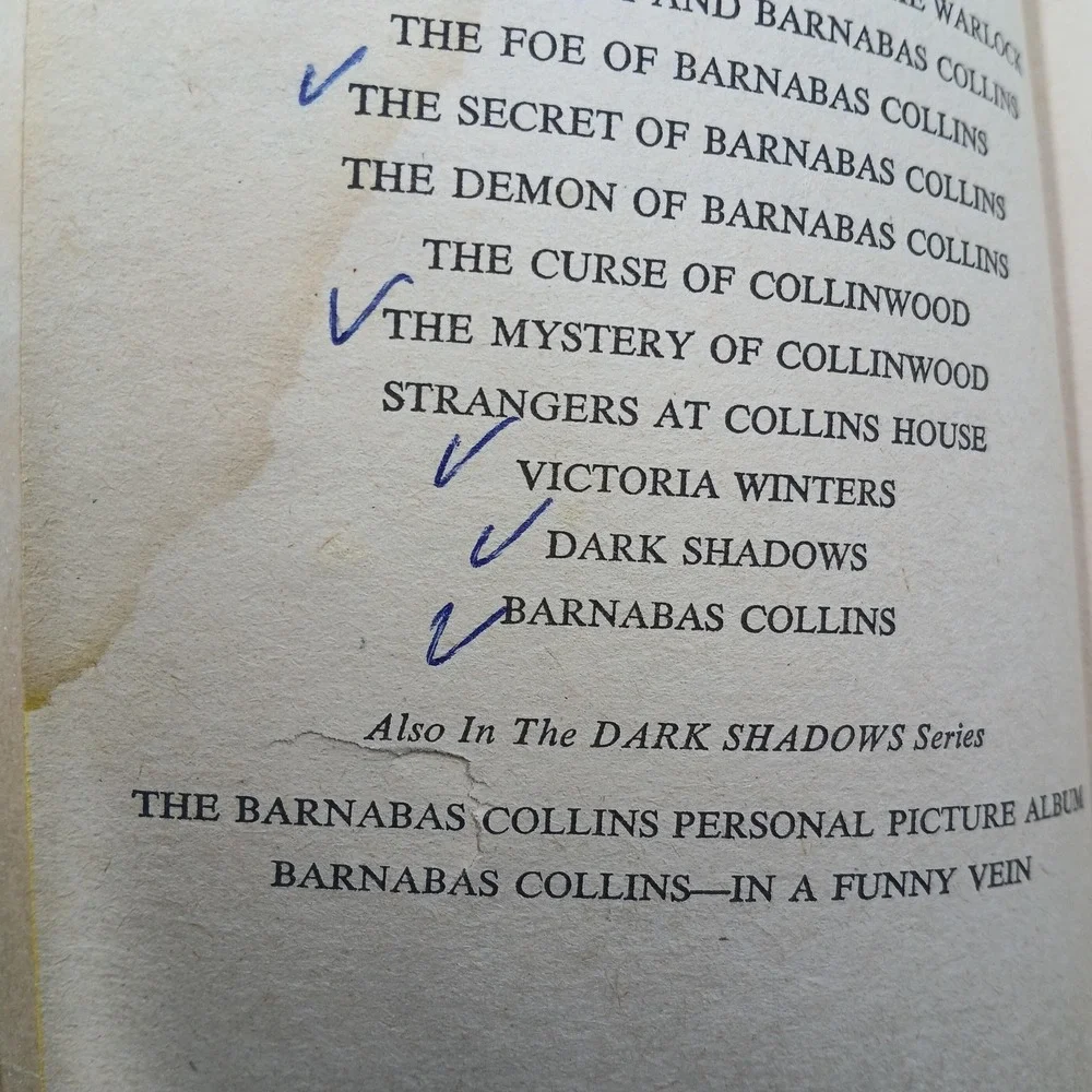 Vintage 1970 Dark Shadows Barnabas Quentin & the Crystal Coffin‎ Ross Paperback